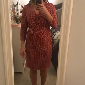 Anne Klein Printed Faux-Wrap Dress